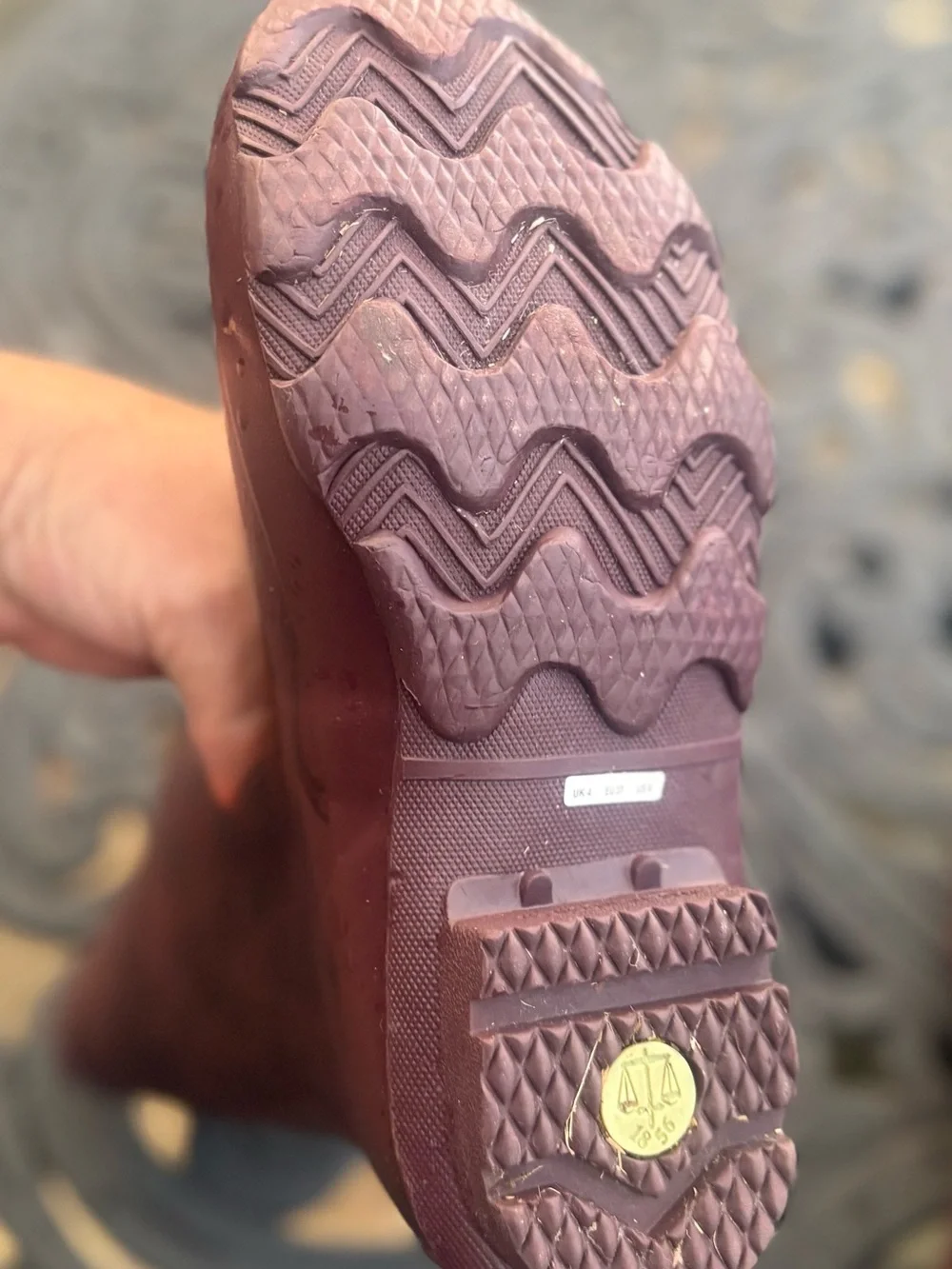 Hunter  wine with print and Green Interior Rain Boot
